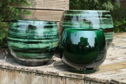 New LES POTERIES D'ALBI Pot en terre émaillée vert Jade Bahia - Ø 43 x H 46 cm