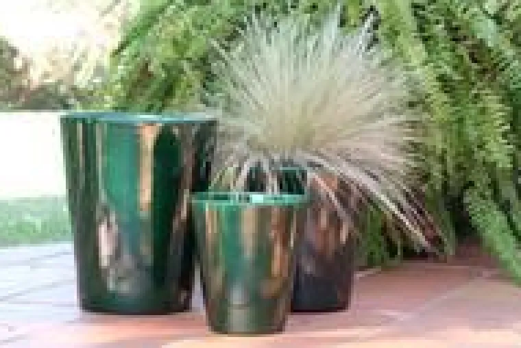 Best LES POTERIES D'ALBI Pot en terre émaillée vert Jade Les Poteries d’Albi Sydney - Ø 37 x H 44 cm