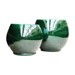 LES POTERIES D'ALBI Pot en terre émaillée vert Jade Les Poteries d’Albi Bahia - Ø 25 x H 31 cm