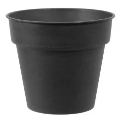 Sale DECOLINES Pot horticole en acier peint anthracite Ø 32 x H 28 cm