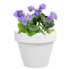 Clearance DECOLINES Pot horticole en terre cuite émaillée Blanc – D14 x H12