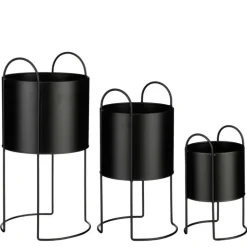 Discount EDELMAN Pot Petry coloris noir en métal - 18 x 17,5 x 16 cm