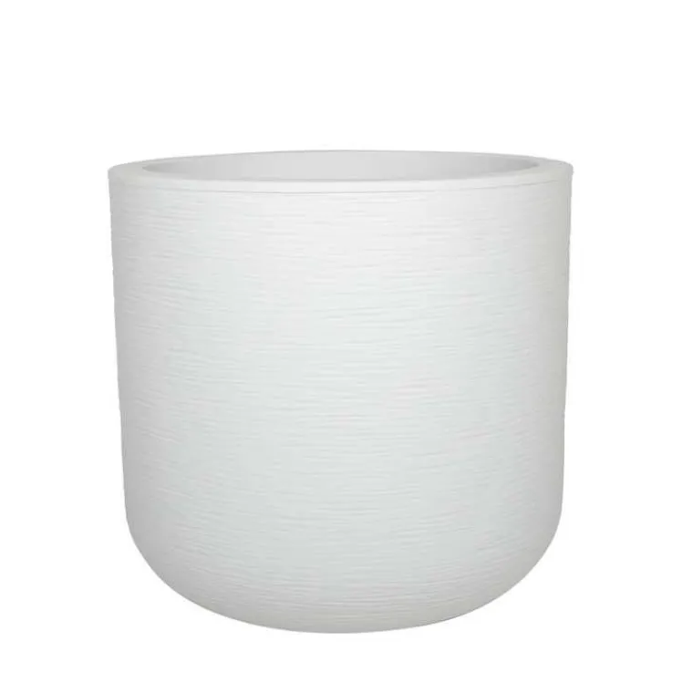Clearance EDA Pot rond blanc cérusé Plastique graphit up - Ø 38,5 x 36,8 cm