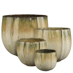 EDELMAN Pot rond en céramique coloris crème Corsica - Ø 21 x H 19 cm