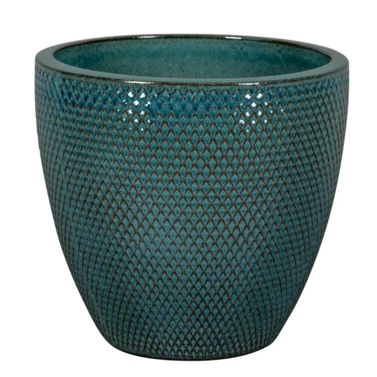 Online NDT INTERNATIONAL Pot rond en grès émaillé bleu Passion for Pottery Busan - Ø 29 x H 27 cm