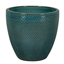 Discount NDT INTERNATIONAL Pot rond en grès émaillé bleu Passion for Pottery Busan - Ø 23 x H 20,5 cm