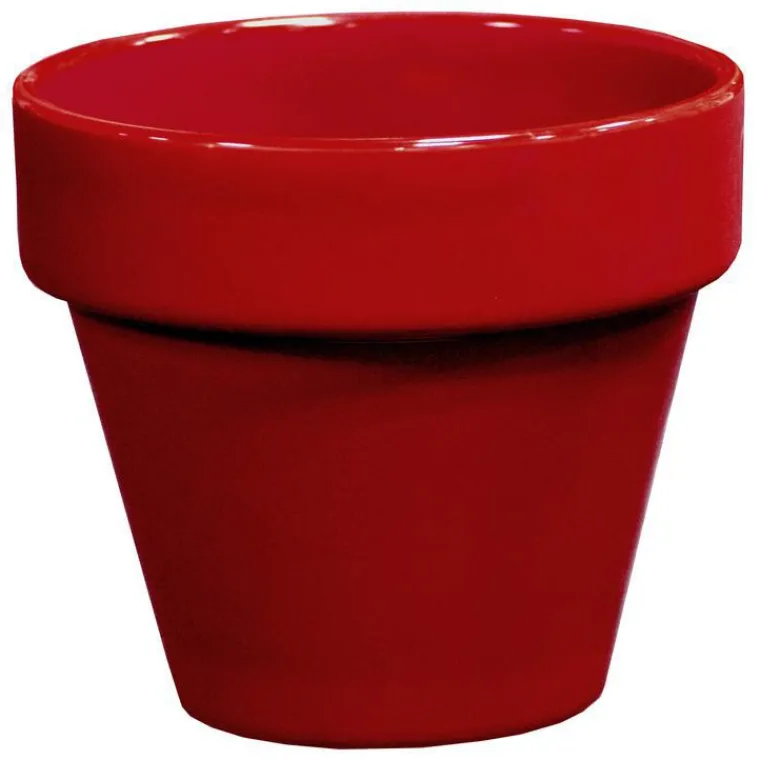 DECOLINES Pot rond horticole émaillé grenat Décolines - Ø 25 x 22 cm