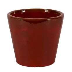 Hot PASSION FOR POTTERY Pot rond Shanghai rouge en grès émaillé - Ø 27 x 24 cm