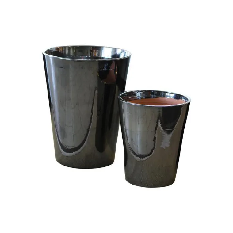 New LES POTERIES D'ALBI Pot Sydney coloris métal H 44 x Ø 37cm