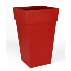 Outlet EDA Pot Toscane carré haut rouge L.40 x l.39 x H.65 cm
