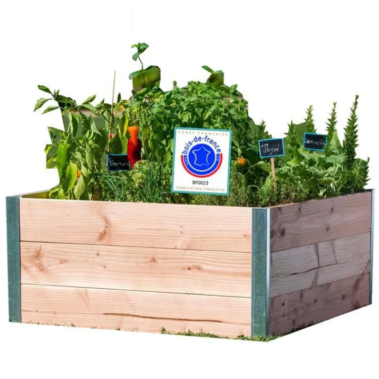 Best MON PETIT POTAGER Potager carré en bois gamme Design - 80 x 75 x 36 cm