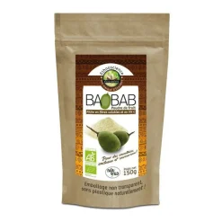 ETHNOSCIENCE Poudre de fruit de baobab bio en sachet de 150 g