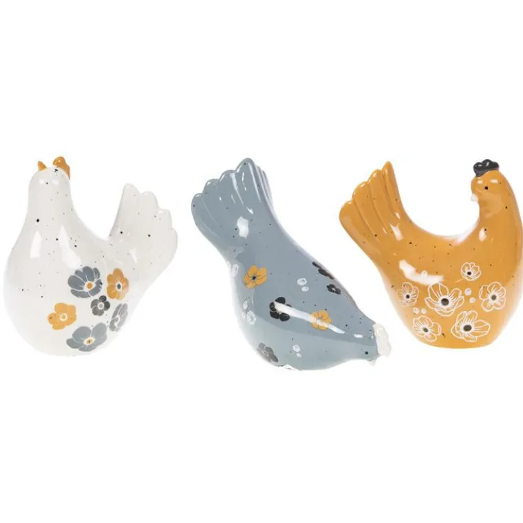 Hot CADES DESIGN Poule en céramique claire Melissa - 12 x 7,7 x 12 cm