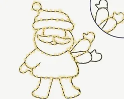 Outlet BLACHÈRE ILLUMINATION Père Noël lumineux à 220 micro-LED blanc chaud intérieur/extérieur sur câble noir - 36 x 42 cm