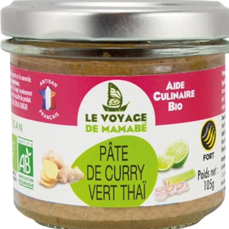 New LE VOYAGE DE MAMABÉ Pâte pour curry vert thai bio Le voyage de Mamabé - 105 g