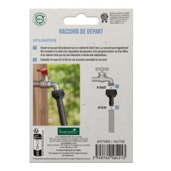 Clearance BOTANIC® Raccord de départ - Branchement cannelé F - Ø 20 x 27 mm pour tuyau Ø 13/16 mm