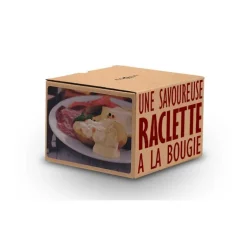 Clearance COOKUT Raclette à la bougie pour 2 coloris rouge en métal et bois - 14,5 x 14,5 x 6 cm