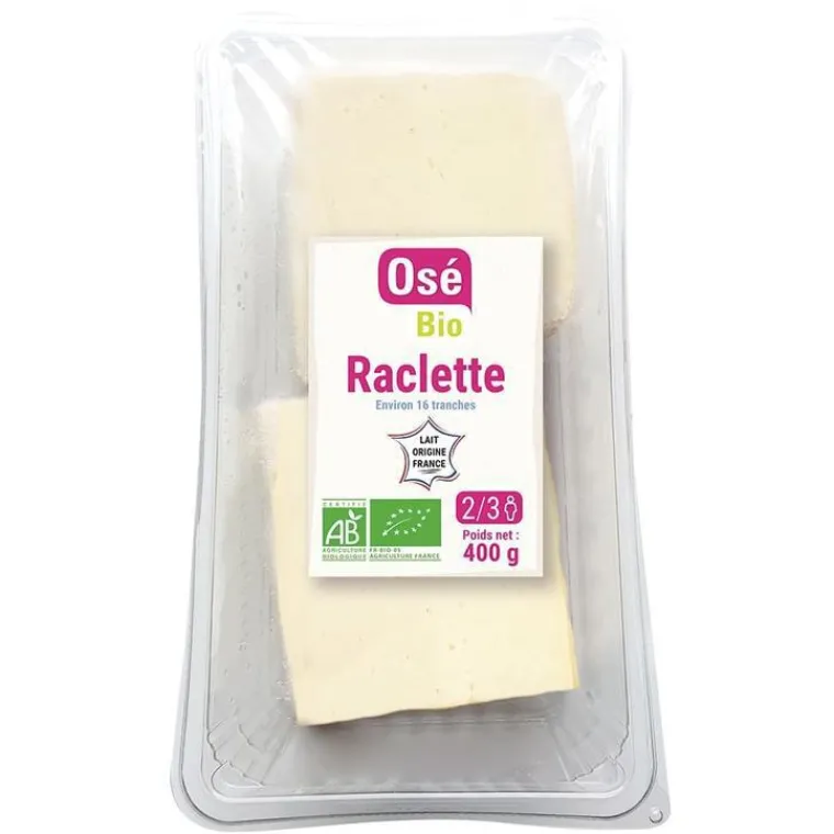 Hot OSE BIO Raclette au lait pasteurisé en tranches 26% bio - 400 g