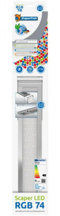 Discount BLUE CORAL Rampe LED d'eau douce, couleur RGB, 7800 K, 36 W, SUPERFISH Scaper - modèleÂ  LED RGBÂ  74