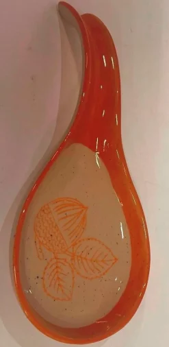 Best CADES DESIGN Repose-cuillère orange en grès Hector