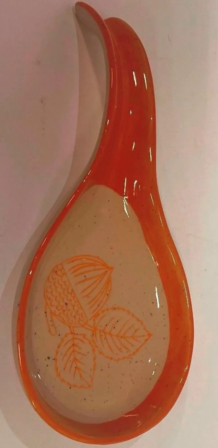 Best CADES DESIGN Repose-cuillère orange en grès Hector