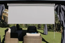 Outlet COULEURS DU MONDE Rideau brise soleil coloris gris en polyester plein