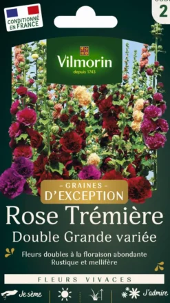 Best VILMORIN Rose Trémière Double grande variée - graines à semer