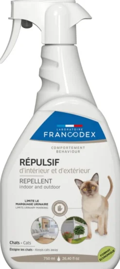 FRANCODEX RŽpulsif d'intŽrieur et d'extŽrieur pour chat agrumes et lavande - 750 ml