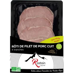 Clearance ROSTAIN Rôti de porc cuit sans nitrite 4 tranches bio - 150 g