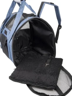 Clearance FLAMINGO Sac à dos de transport pour animal de compagnie coloris bleu Lene - 36 x 32 x 32 cm
