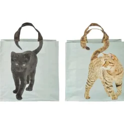 Sale ESSCHERT DESIGN Sac de course à motif de chat avec poignée