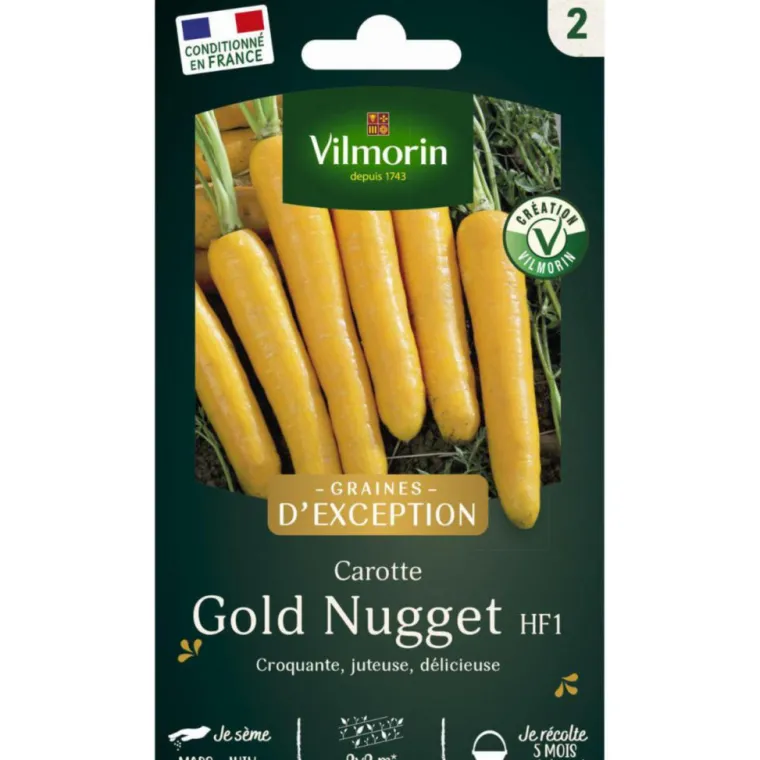 Clearance VILMORIN Sachet de semences potagères graines de carotte Goldnugget HF1 Graines d'Exception