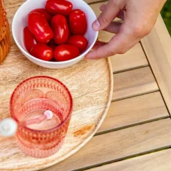 New Salon de jardin en bois et corde coloris beige Séquoïa - 4 éléments (canapé, table basse et deux fauteuils)