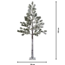 Sale KAEMINGK Sapin lumineux enneigé à 96 LED blanc chaud pour extérieur - Ø 70 x H 180 cm