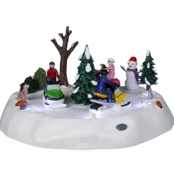 Outlet LEMAX Scène animée pour Vail Village Plaisir en motoneige – 24,5 x 23,3 x 13,3 cm