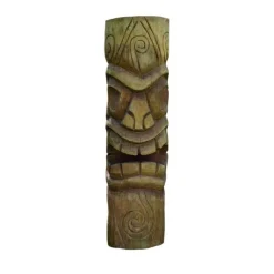 Discount DÉCORIALE Sculpture en bois de cocotier Tête de Tiki mauri - 100 cm