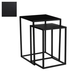 New Sellette carrée en métal noir Goa taille 1 - 25 x 25 x 36 cm