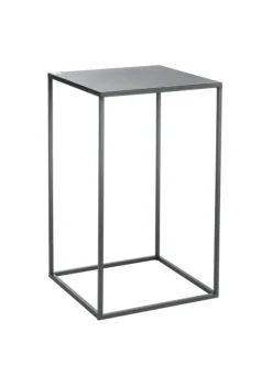 Clearance Sellette carrée en métal noir Quinty taille 3 - 30 x 30 x 50 cm