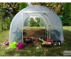 Online RICHEL Serre tunnel pieds droits, 2 portes zippées, SERRES - 13.5m²
