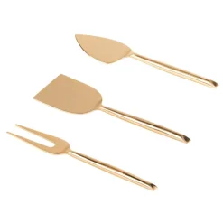 Hot BASTIDE Service de 3 couverts à fromage en métal finition dorée Elite -17,5 cm