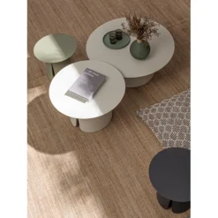 Hot BIZZOTTO Set de 2 tables basses an aluminium Bryan Pélican