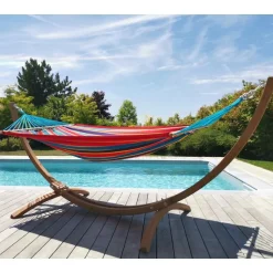 Best JOBEK Set support et hamac EsKapade coloris multicolore Canoa en bois et polypropylène Hamacs - 323 x 125 x 128 cm
