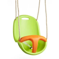 ALÉO BY TRIGANO Siège de balançoire pour bébé en plastique vert et orange pour portique de 1,9 à 2,5 m