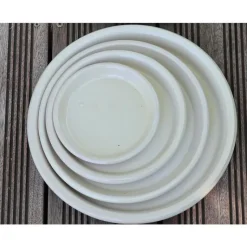 Clearance LES POTERIES D'ALBI Soucoupe coloris beige en terre émaillée - Ø 33 cm