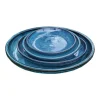 Online DECOLINES Soucoupe en grès émaillé bleu océan Littoral - Ø 25 cm