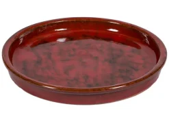 PASSION FOR POTTERY Soucoupe en grès émaillé rouge Shanghaï - Ø 30 cm