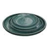 DECOLINES Soucoupe en grès émaillé vert Amande Littoral - Ø 18 cm