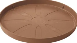 Clearance DEROMA Soucoupe en plastique recyclé Origin Cotto - Ø 25 x H 2,3 cm