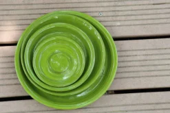 Discount LES POTERIES D'ALBI Soucoupe en terre cuite émaillée vert Forêt Les Poteries d’Albi - Ø 33 cm