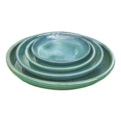 Sale POTERIE DU BOUSQUET Soucoupe en terre cuite émaillée vert amande Costa - Ø 47 x H 4 cm